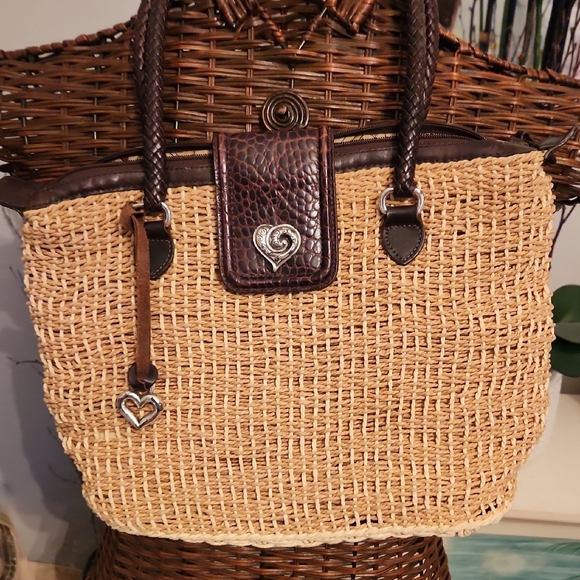 Brighton Handbags - Brown and Tan Woven Tote Bag